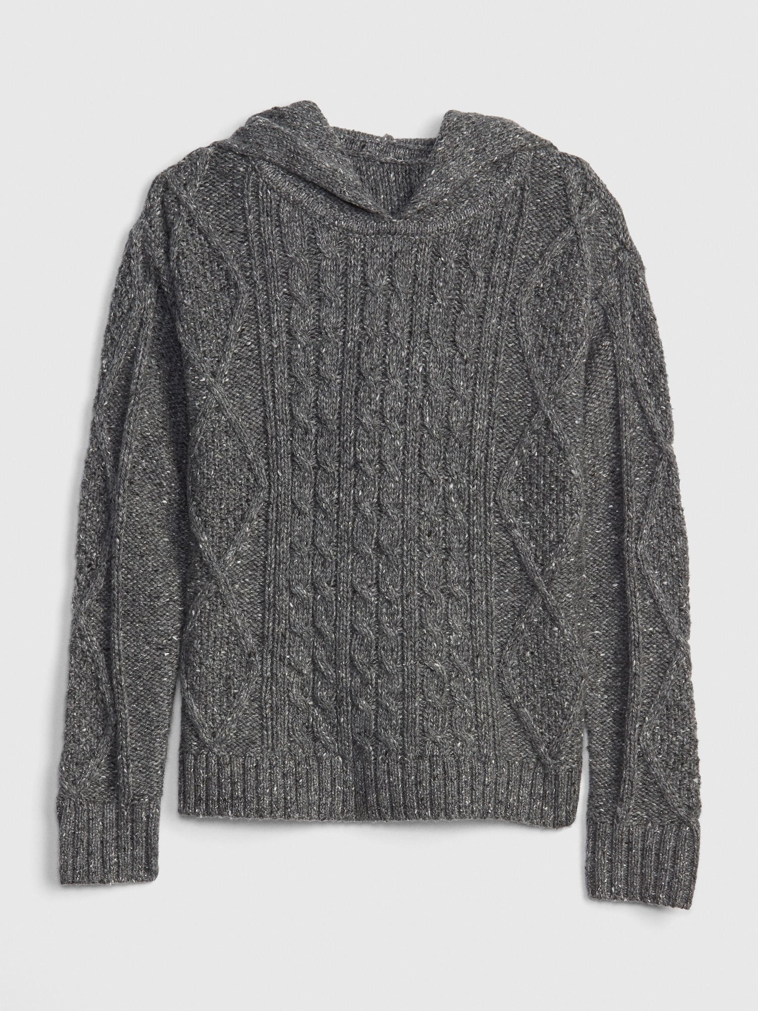 grey knitted hoodie womens