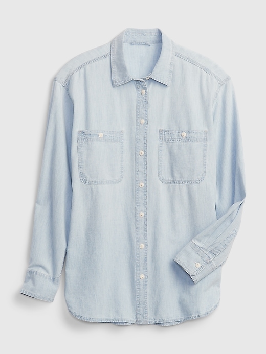 Image number 6 showing, Chambray Denim Big Shirt
