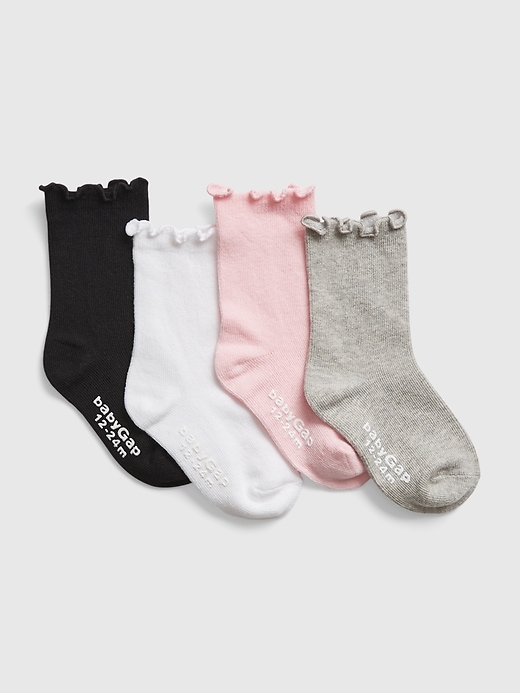 Image number 1 showing, Toddler Lettuce Trim Crew Socks (4-Pack)
