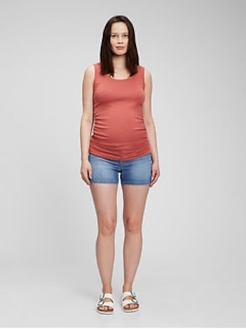 4" Maternity Inset Panel Denim Shorts