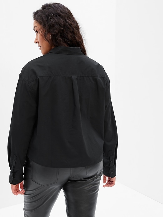 Image number 5 showing, Organic Cotton Poplin Crop Shirt