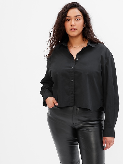 Image number 4 showing, Organic Cotton Poplin Crop Shirt
