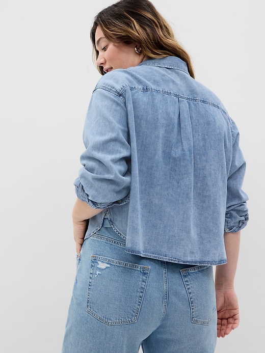Image number 5 showing, Denim Crop Shirt