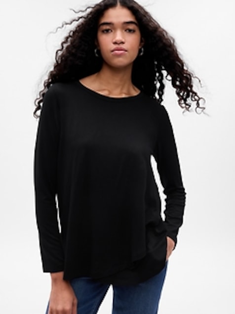 Maternity Double-Layer Nursing T-Shirt