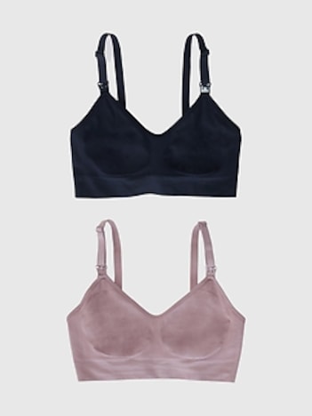 Ingrid and Isabel Basics Maternity Seamless 2 in 1 Nursing and Pumping Bra 2 Pack
