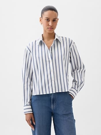 Organic Cotton Poplin Cropped Shirt