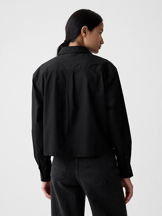 Image number 2 showing, Organic Cotton Poplin Crop Shirt