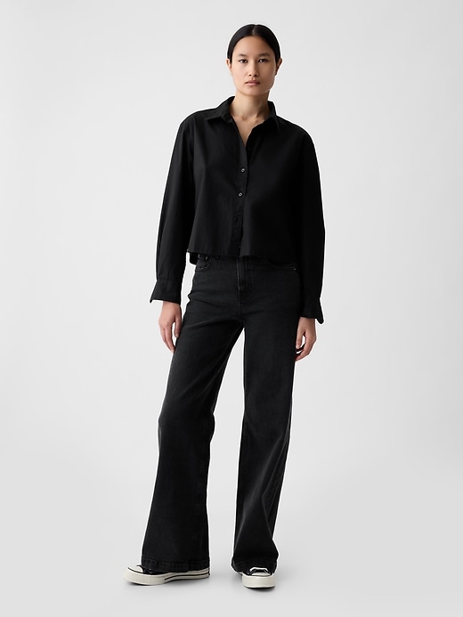 Image number 3 showing, Organic Cotton Poplin Crop Shirt