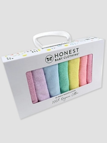 Honest Baby Clothing Ten Pack Organic Cotton Baby Terry Washcloths