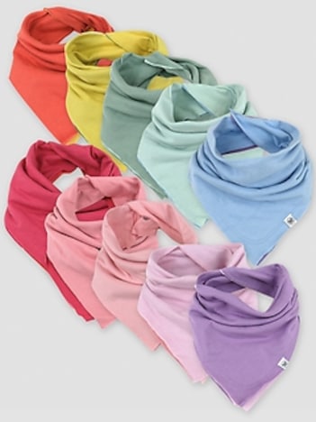 Honest Baby Clothing 10 Pack Organic Cotton Reversible Bandana Bib Burp Cloths
