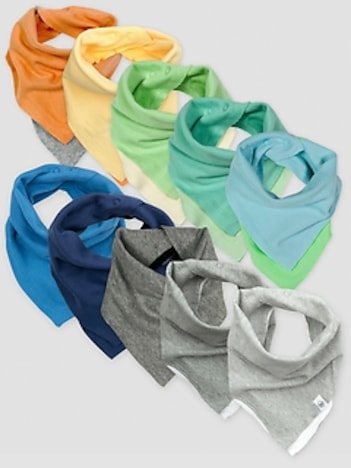 Honest Baby Clothing 10 Pack Organic Cotton Reversible Bandana Bib Burp Cloths