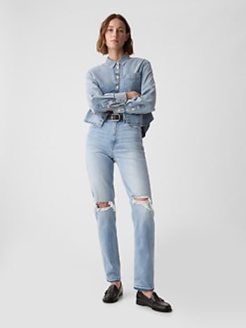 High Rise Cheeky Straight Jeans