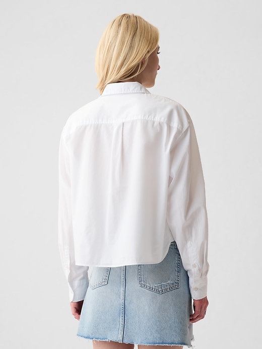 Image number 2 showing, Organic Cotton Poplin Crop Shirt