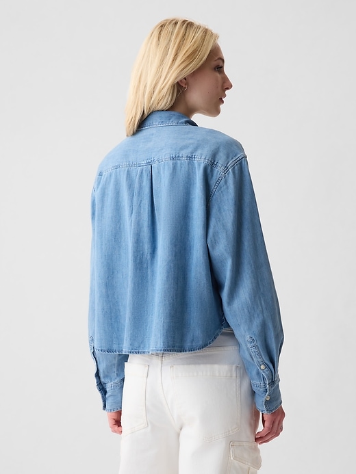 Image number 2 showing, Denim Crop Shirt