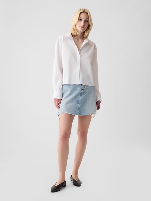 Image number 3 showing, Organic Cotton Poplin Crop Shirt