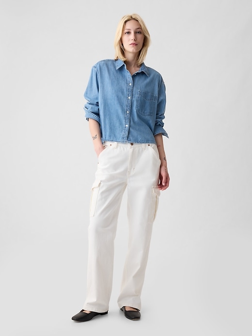 Image number 3 showing, Denim Crop Shirt