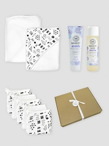 Honest Baby Clothing Bubbles and Cuddles 9 Piece Bath Gift Set