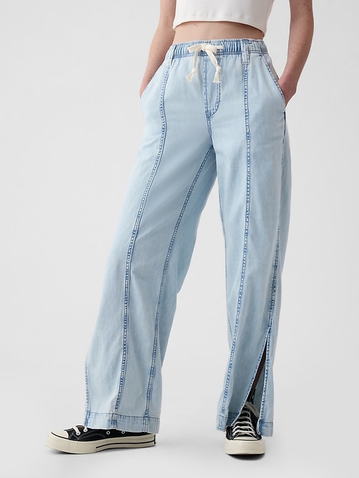 Image number 2 showing, Denim Easy Wide-Leg Pants