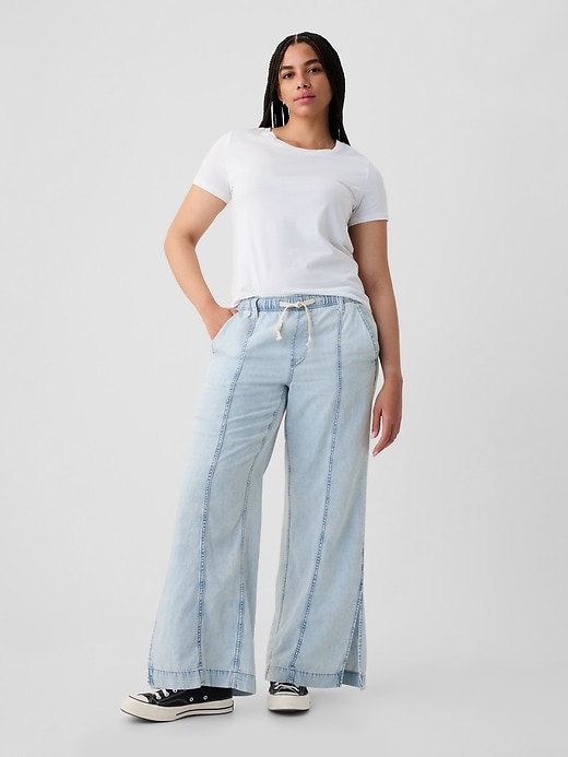 Image number 5 showing, Denim Easy Wide-Leg Pants