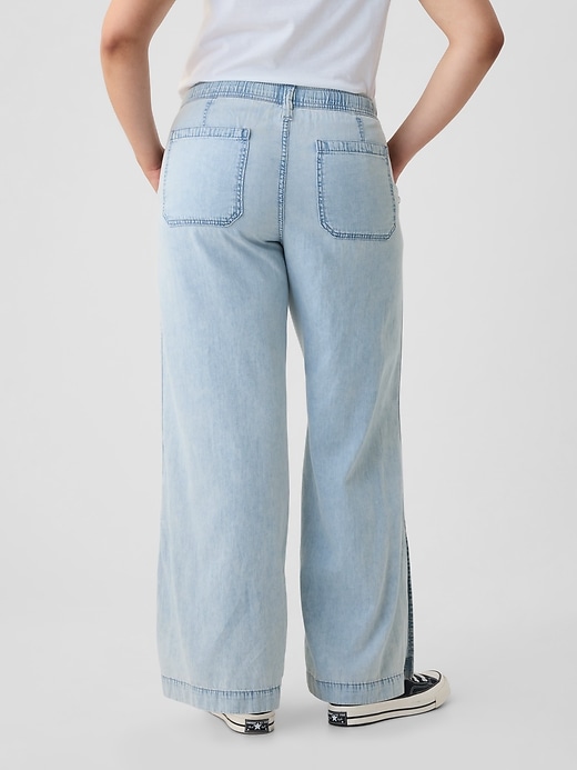 Image number 6 showing, Denim Easy Wide-Leg Pants