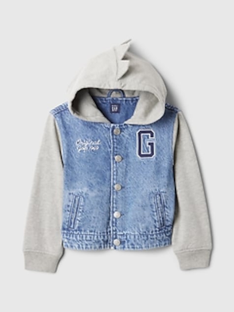Baby & Toddler Dino Varsity Denim Hoodie Jacket