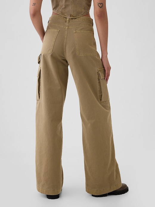 Image number 4 showing, Mid Rise Cargo Baggy Khakis