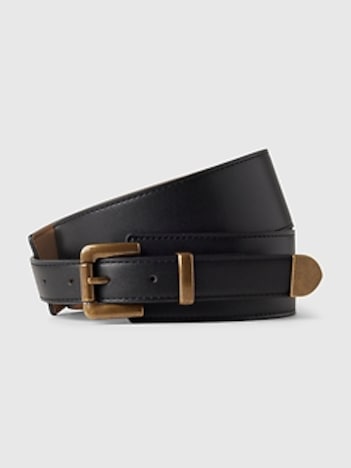 Vegan Leather Wide Belt