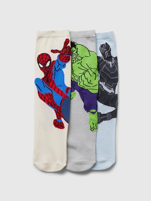 Image number 1 showing, Kids Marvel Superhero Crew Socks (3-Pack)