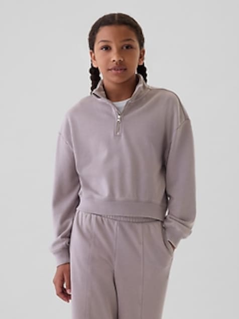 Kids VintageSoft Half-Zip Crop Pullover