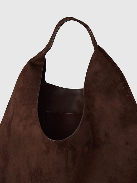 Image number 4 showing, Vegan Suede Slouchy Tote Bag