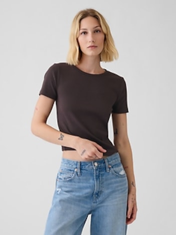 Modern Rib Cropped T-Shirt