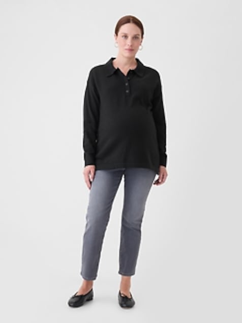 Maternity CashSoft Polo Sweater