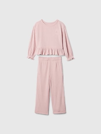 Baby & Toddler Softspun Ruffle Rib Outfit Set