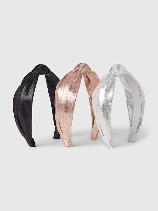 Image number 1 showing, Kids Metallic Knot Headband (3-Pack)