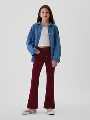 Kids High Rise Corduroy '70s Flare Pants