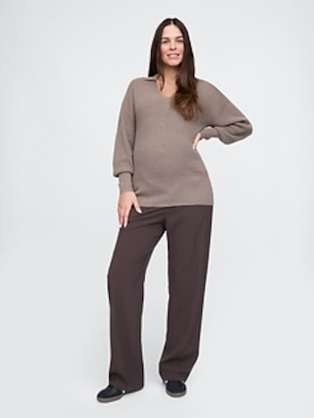 Maternity CashSoft Polo Sweater