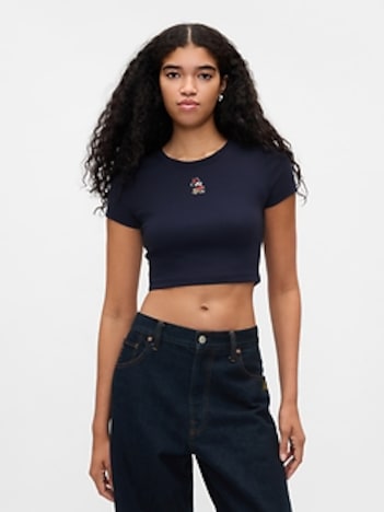 Gap × Disney Cropped Crewneck T-Shirt