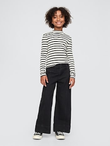 Kids High Rise Stride Wide-Leg Ankle Jeans