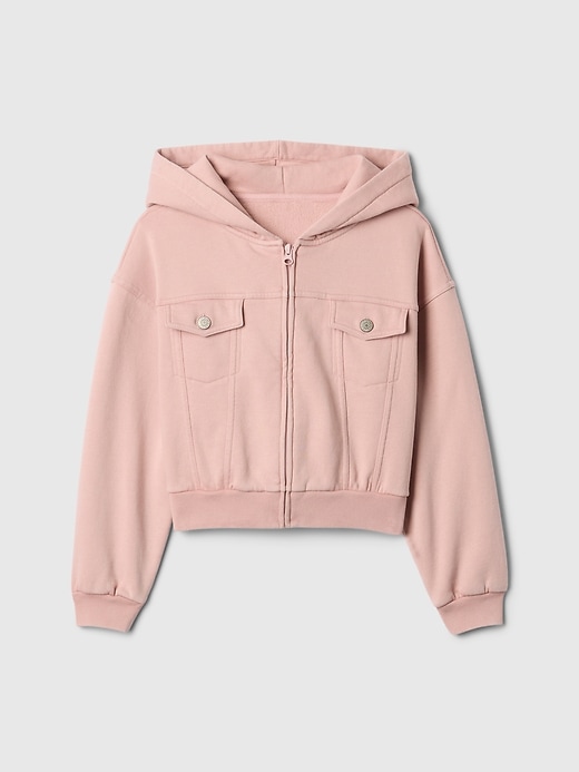 Image number 5 showing, Kids VintageSoft Crop Zip Hoodie