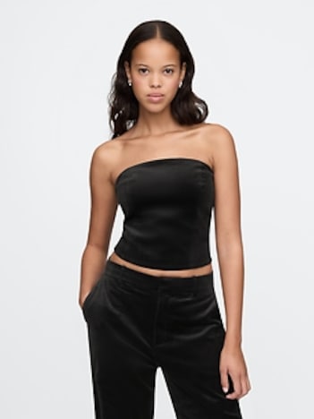 Velvet Cropped Tube Top