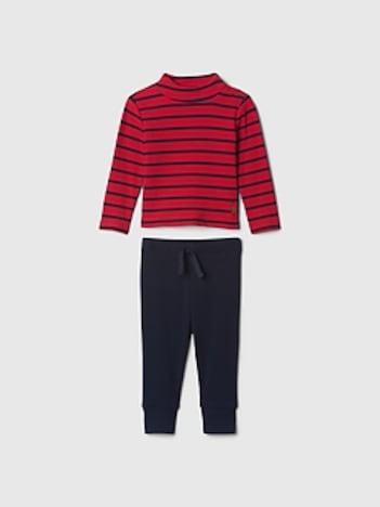 Baby Rib Mockneck Outfit Set