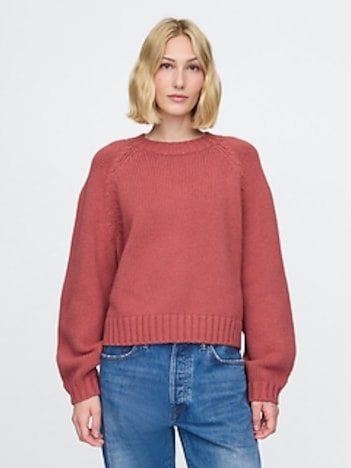 Relaxed Balloon-Sleeve Sweater