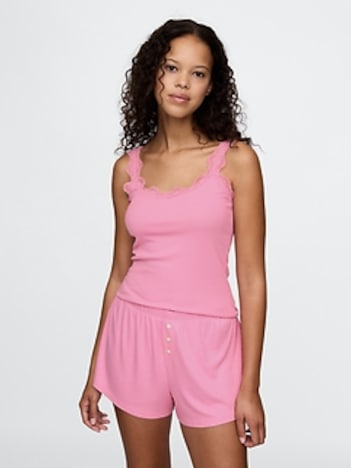 Mini Rib Lace PJ Tank Top