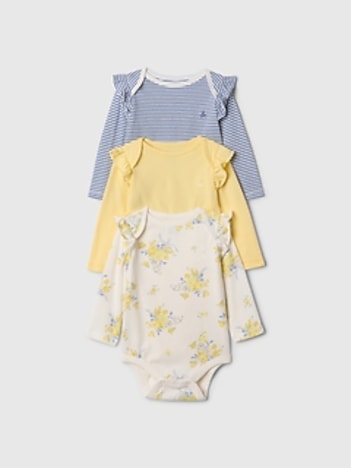 Baby First Favorites Organic Cotton Ruffle Bodysuit (3-Pack)