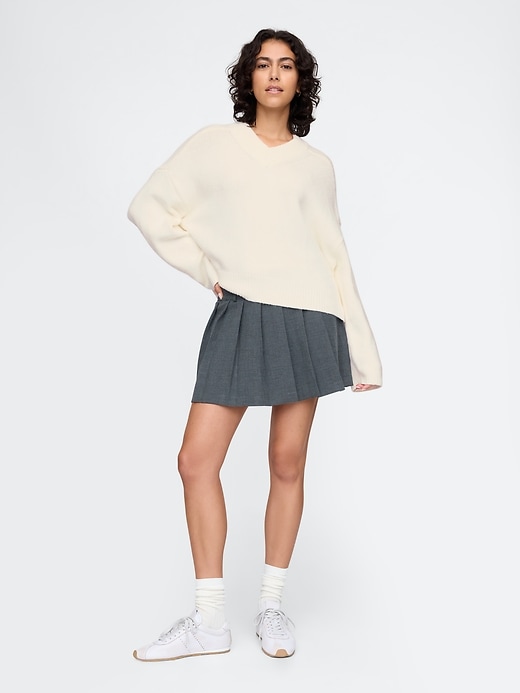 Image number 4 showing, CashSoft Cropped High V-Neck Sweater