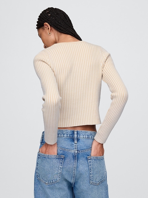 Image number 3 showing, Plaited Rib Crop Cardigan