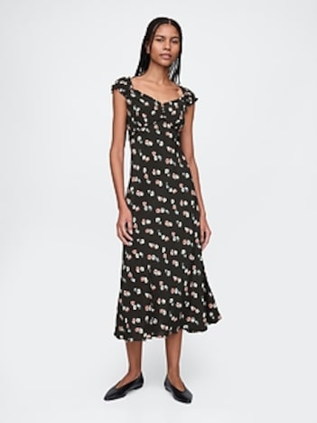 Crepe Sweetheart Maxi Dress