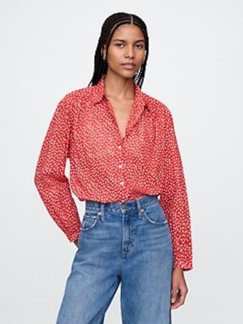 Relaxed Button-Front Shirt