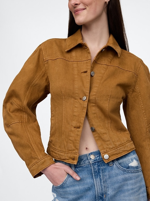 Image number 4 showing, Barrel-Sleeve Crop Jacket