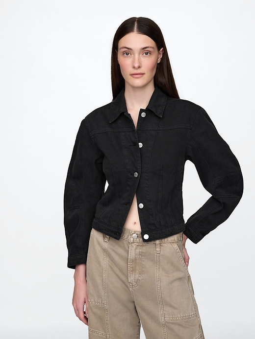 Image number 1 showing, Barrel-Sleeve Crop Jacket